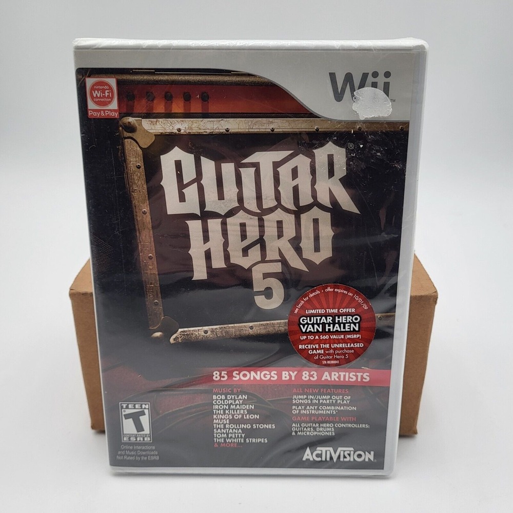 Nintendo Wii Guitar Hero 5 Game 2009 Brand New Sealed